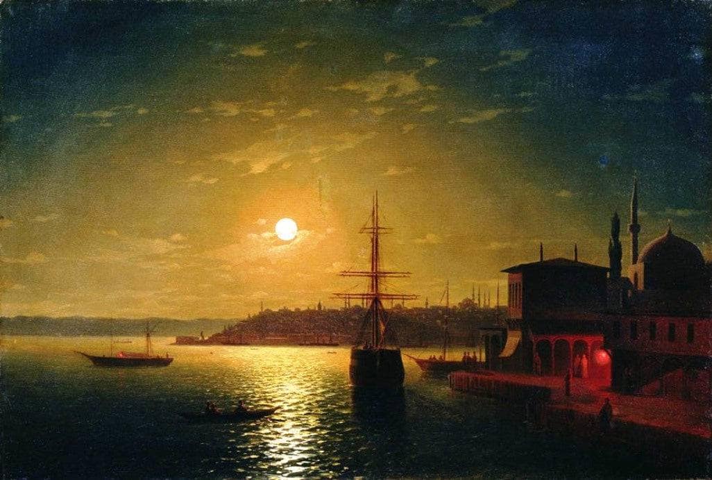 The Bay Golden Horn by Ivan Aivazovsky — hand-painted landscape oil painting reproduction on canvas