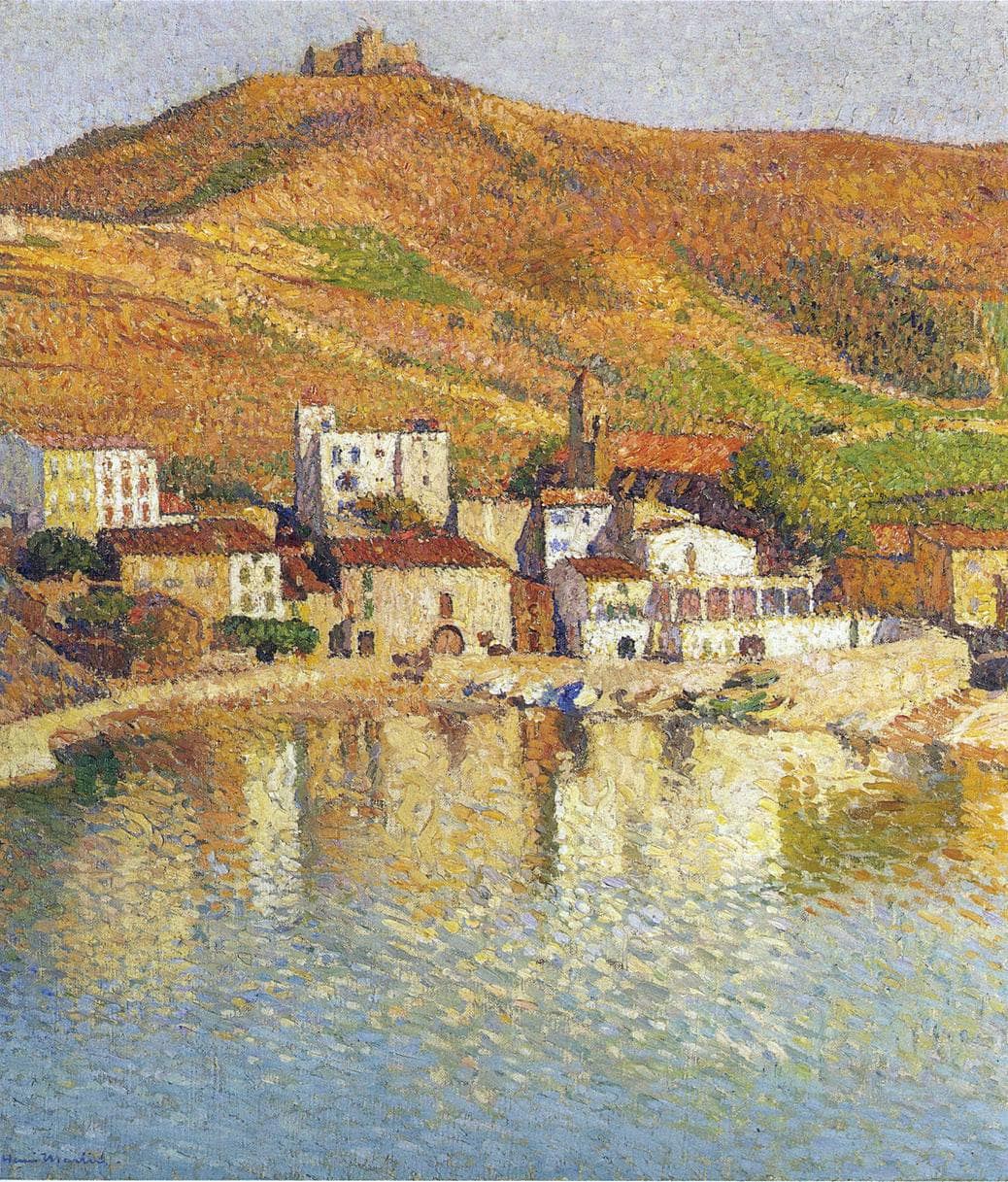 The Bay of Colliure near the Port by Henri Martin — hand-painted architectural oil painting reproduction on canvas