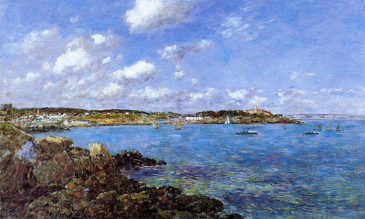 The Bay of Douarnenez by Eugene Boudin — hand-painted landscape oil painting reproduction on canvas