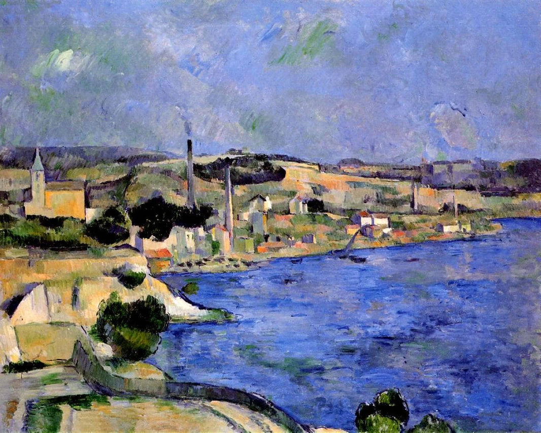 The Bay of l'Estaque and Saint-Henri by Paul Cezanne — hand-painted landscape oil painting reproduction on canvas