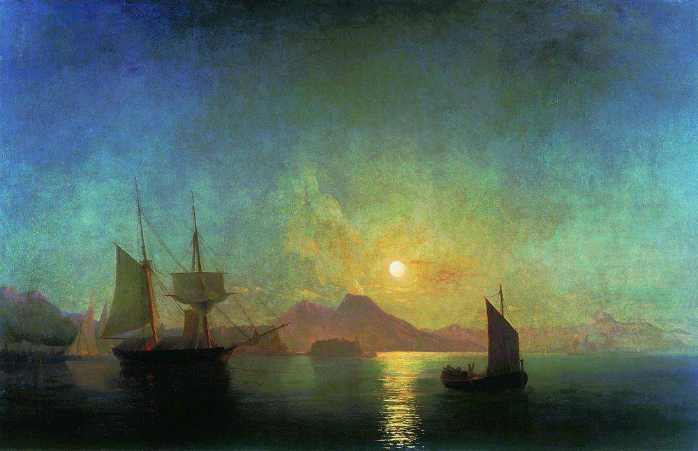 The Bay of Naples by Moonlight - Ivan Aivazovsky