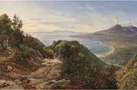 The Bay of Naples with Mount Vesuvius by Johan Christian Dahl — hand-painted landscape oil painting reproduction on canvas