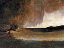 The Bay of Rapallo by Carl Blechen — sea oil painting wall art, Romanticism