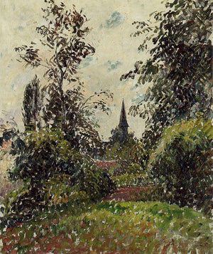 The Bazincourt Steeple (study) - Camille Pissarro