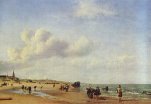 The Beach at Scheveningen - Adriaen van de Velde