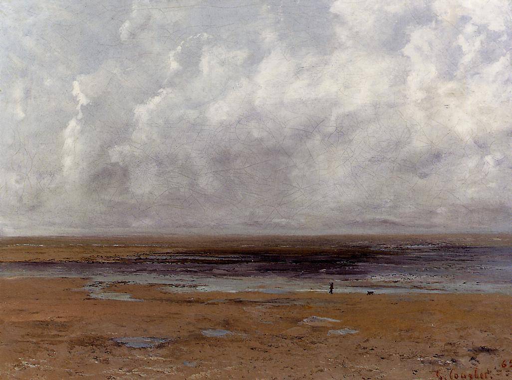 The Beach at Trouville at Low Tide - Gustave Courbet