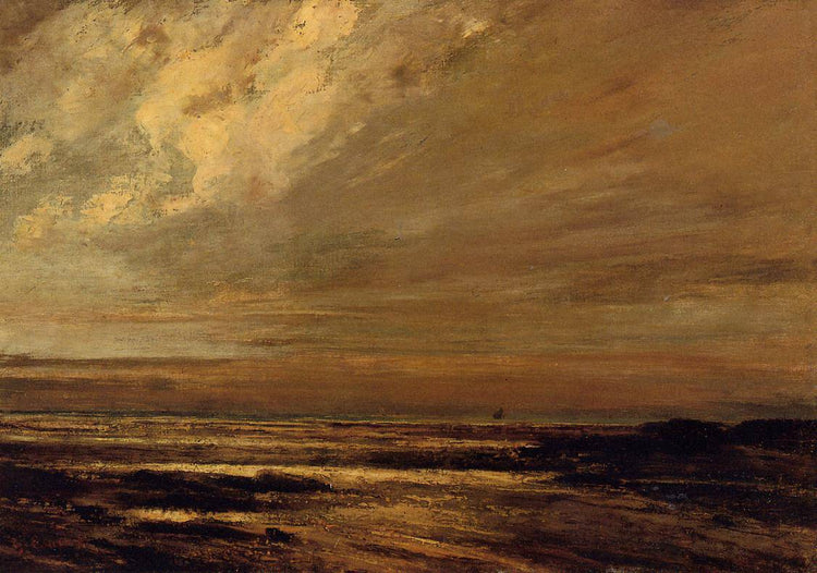 The Beach at Trouville at Low Tide - Gustave Courbet