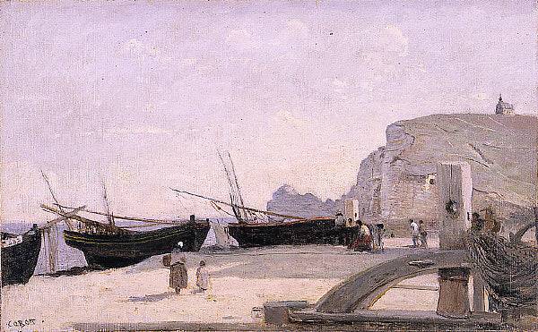 The Beach, Étretat - Camille Corot