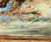 The Beach, Sunset by Gustave Courbet — hand-painted landscape oil painting reproduction on canvas