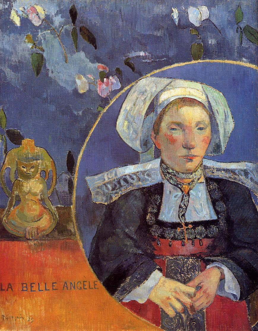 The Beautiful Angel (Madame Angele Satre, the Innkeeper at Pont-Aven) by Paul Gauguin — hand-painted portrait oil painting reproduction on canvas
