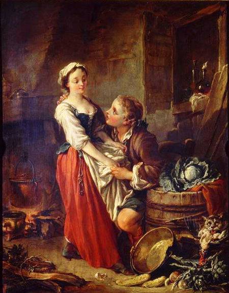 The beautiful kitchen by Francois Boucher, hand-painted landscape oil painting reproduction on canvas