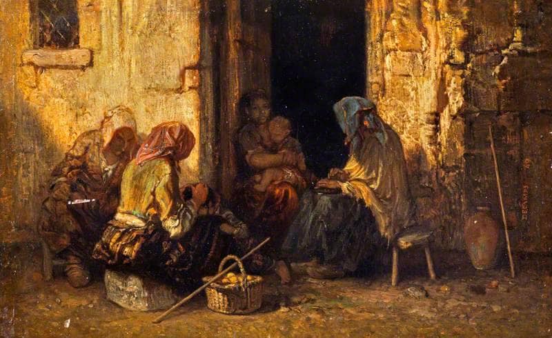 The Beggars by Alexandre-Gabriel Decamps — hand-painted portrait oil painting reproduction on canvas