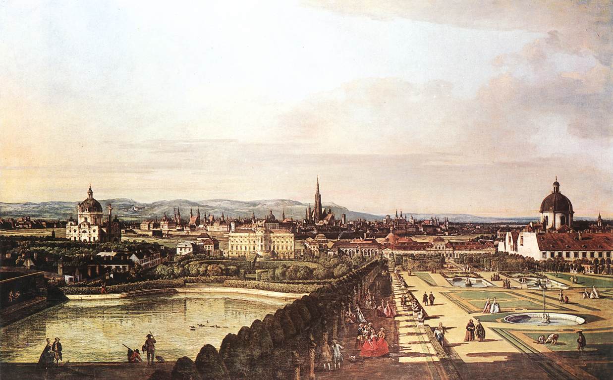 The Belvedere from Gesehen, Vienna - Bernardo Bellotto