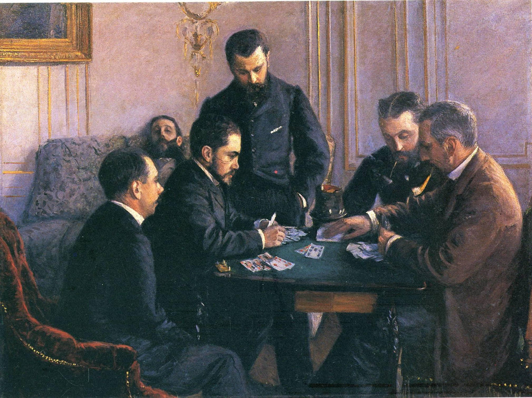 The Bezique Game by Gustave Caillebotte — hand-painted portrait oil painting reproduction on canvas