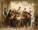 The bingo by Eugene de Blaas — hand-painted portrait oil painting reproduction on canvas