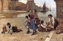 The bird seller by Antonio Paoletti — group oil painting wall art, Romanticism
