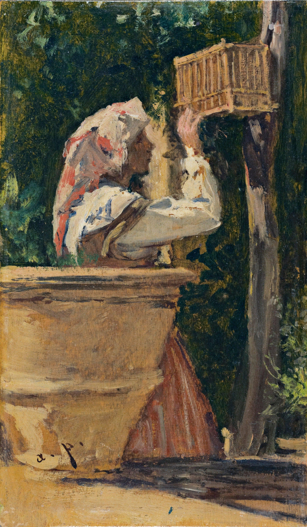 The Birdcage by August von Pettenkofen — hand-painted still oil painting reproduction on canvas