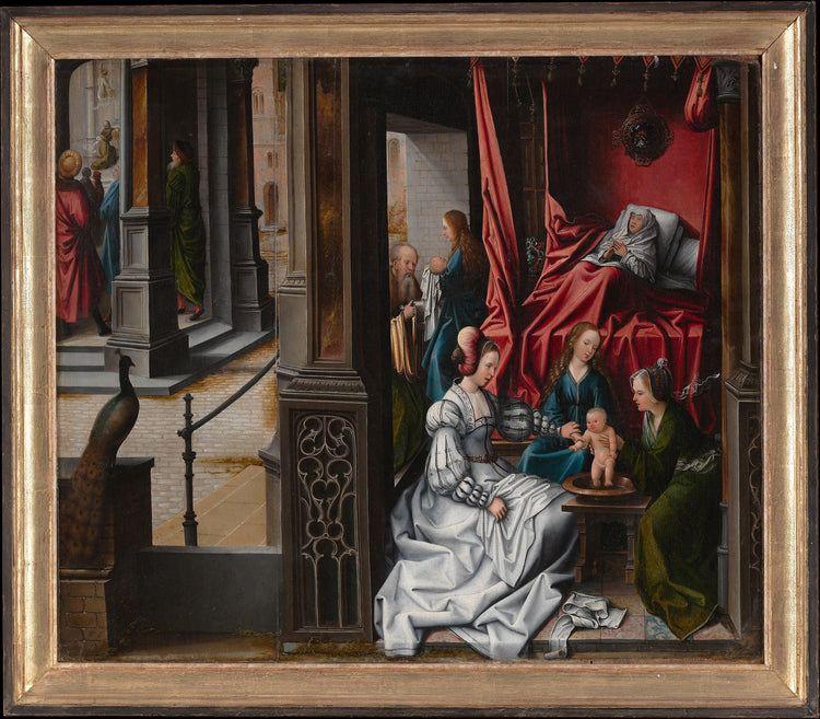 The Birth and Naming of Saint John the Baptist - Bernard Van Orley