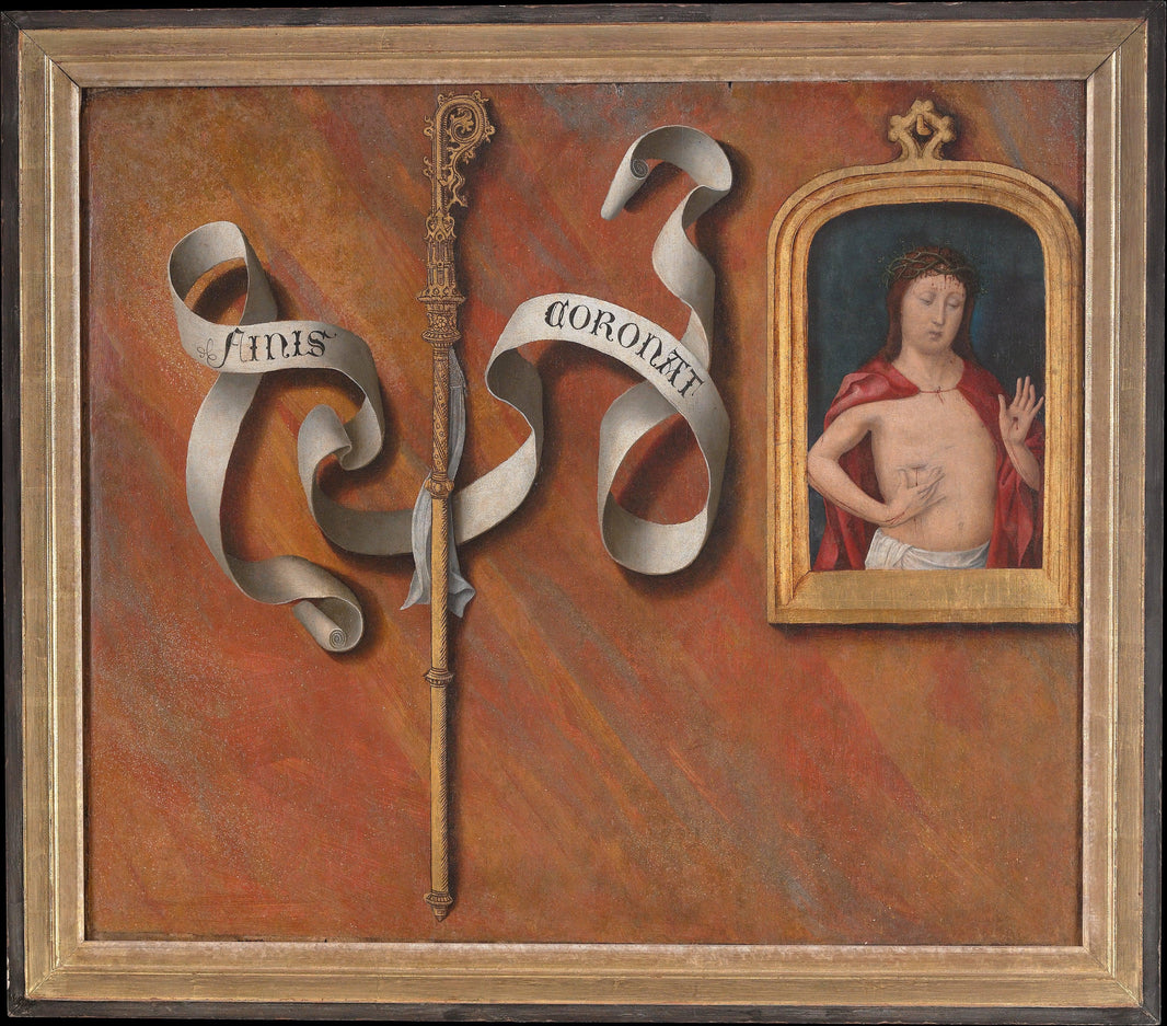 Trompe-l'oeil with painting of the Man of Sorrows by Bernard Van Orley — hand-painted abstract oil painting reproduction on canvas