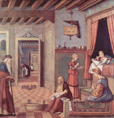 The Birth of the Virgin in master bedroom