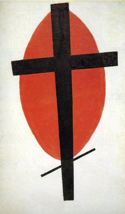 The black cross on a red oval by Kazimir Malevich — hand-painted abstract oil painting reproduction on canvas