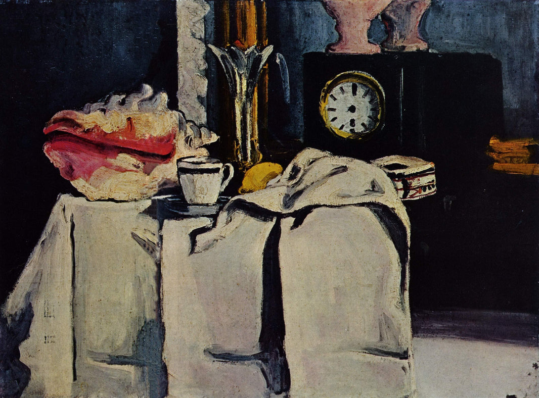 The Black Marble Clock by Paul Cezanne — hand-painted photography oil painting reproduction on canvas