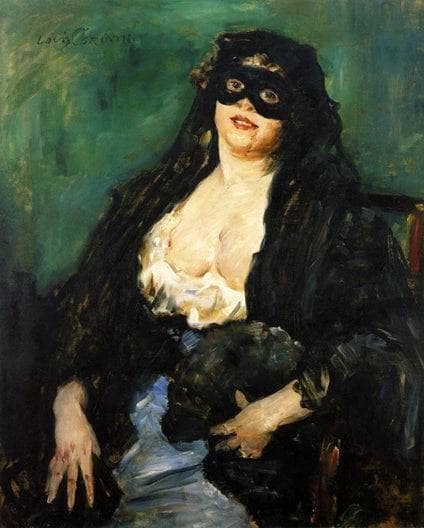 The Black Mask by Lovis Corinth — hand-painted portrait oil painting reproduction on canvas