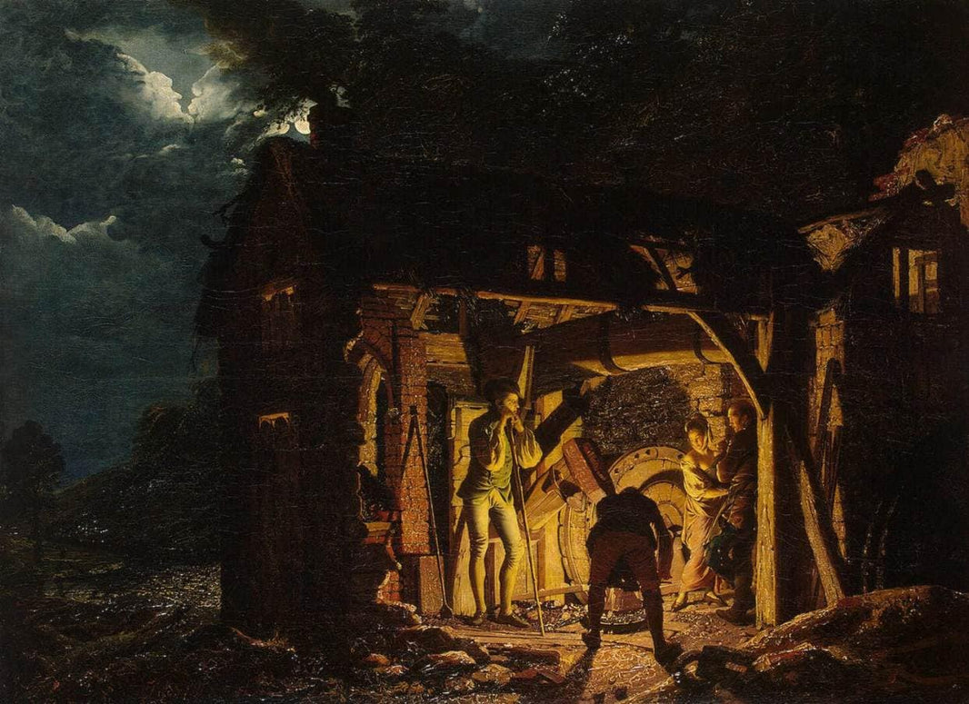The Blacksmith's Shop, 18th century by Joseph Wright — hand-painted cultural oil painting reproduction on canvas