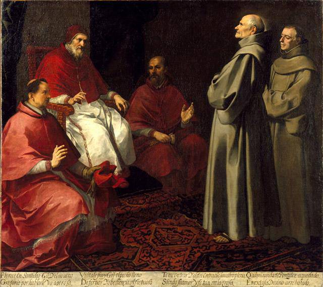 The Blessed Giles Levitating before Pope Gregory IX - Bartolome Esteban Murillo