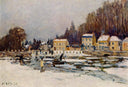 The Blocked Seine at Port Marly by Alfred Sisley — hand-painted landscape oil painting reproduction on canvas