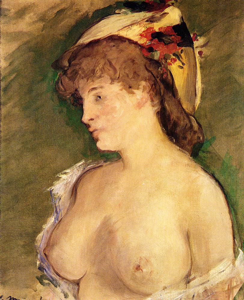 The Blonde with Bare Breasts - Edouard Manet