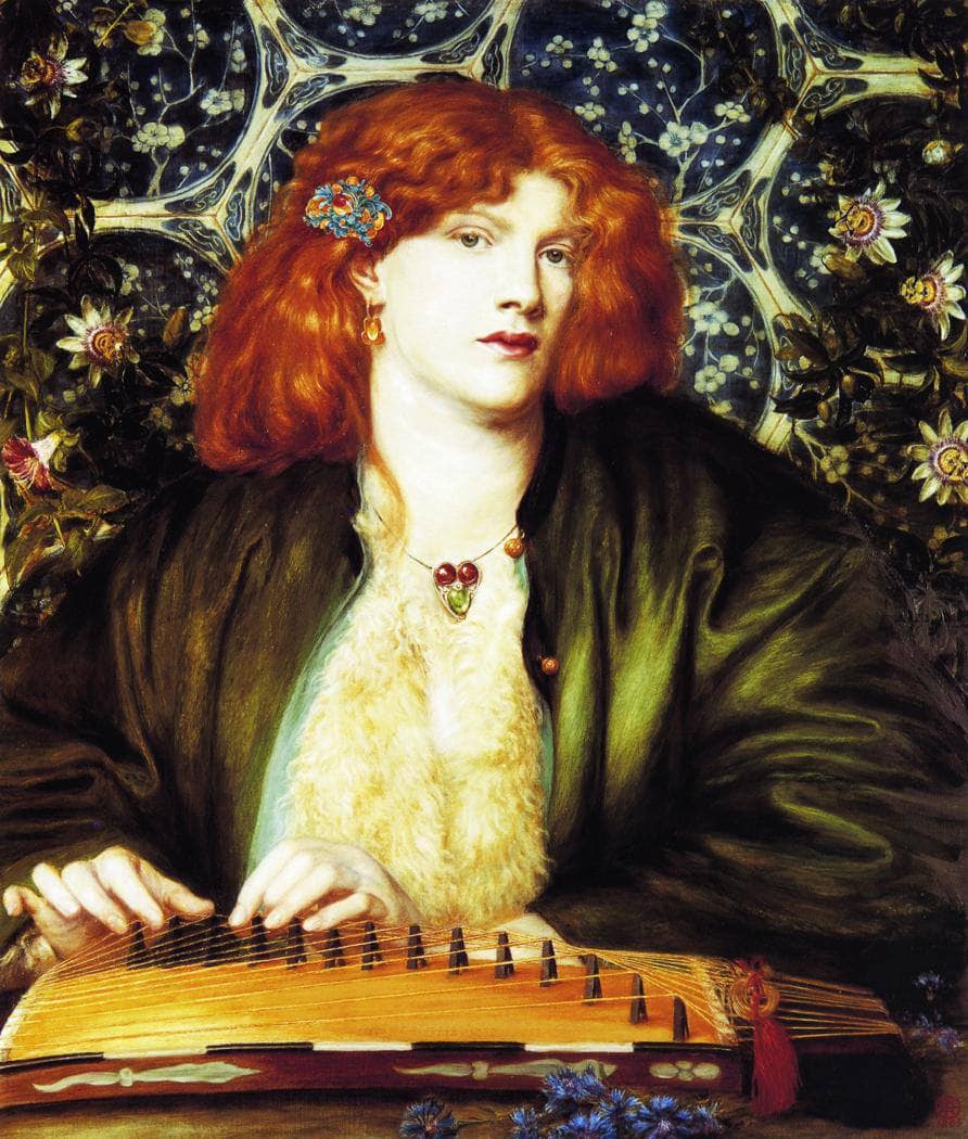 The Blue Bower by Dante Gabriel Rossetti — hand-painted portrait oil painting reproduction on canvas