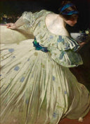 The Blue Bowl by John White Alexander — hand-painted portrait oil painting reproduction on canvas