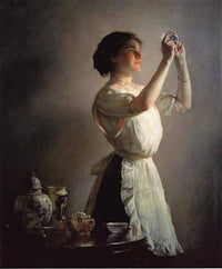 The Blue Cup by Joseph DeCamp — hand-painted portrait oil painting reproduction on canvas