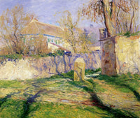 The Blue House by Guy Rose — hand-painted architectural oil painting reproduction on canvas