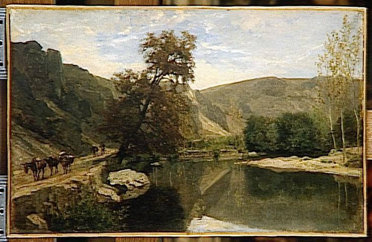 The boards of Cousin near Avallon by Charles-Francois Daubigny — hand-painted animal oil painting reproduction on canvas