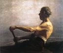 The Boatman by T. C. Steele — ships oil painting wall art, Impressionism