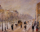 The Boulevards under Snow by Camille Pissarro — hand-painted landscape oil painting reproduction on canvas
