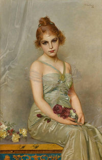The bouquet by Vittorio Matteo Corcos — hand-painted portrait oil painting reproduction on canvas