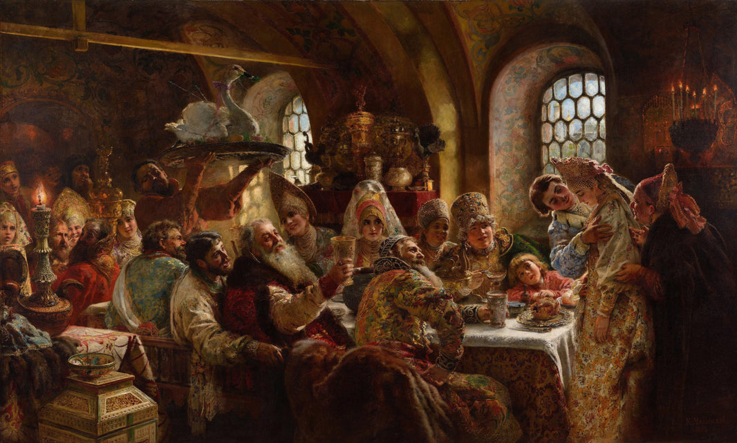 The Boyars' Wedding by Konstantin Makovsky — hand-painted cultural oil painting reproduction on canvas