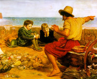 The Boyhood of Raleigh by John Everett Millais — hand-painted landscape oil painting reproduction on canvas