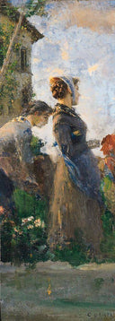 The braiders (sketch) by Cristiano Banti, impressionism oil painting wall art, Realism