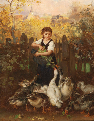 The bread snack by Ludwig Knaus — oil painting reproduction