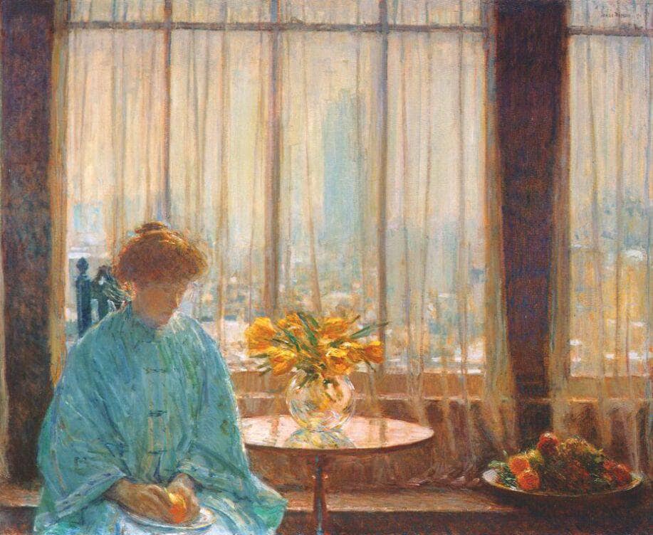 The Breakfast Room, Winter Morning by Childe Hassam — hand-painted eco oil painting reproduction on canvas