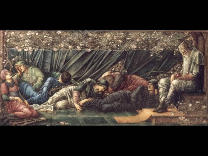 The Briar Rose: The Council Chamber by Edward Burne-Jones — hand-painted cultural oil painting reproduction on canvas