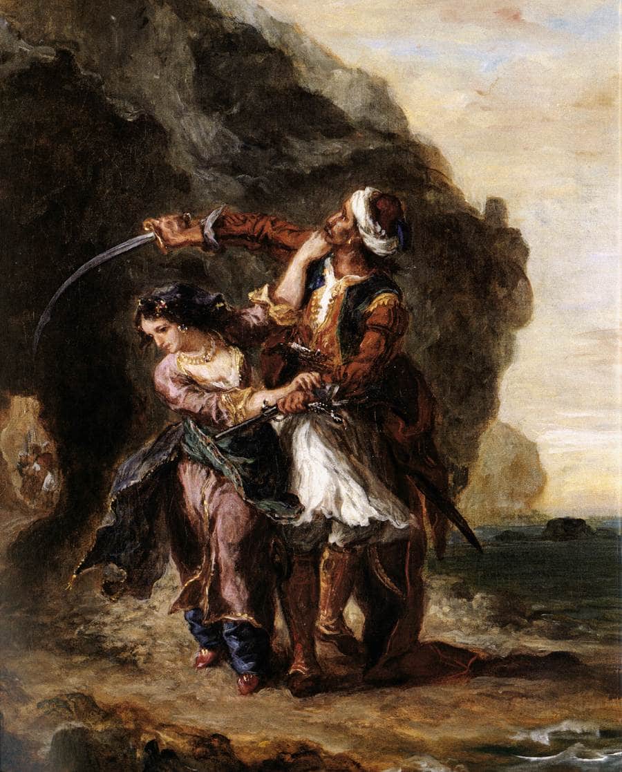 The Bride of Abydos by Eugene Delacroix — hand-painted cultural oil painting reproduction on canvas