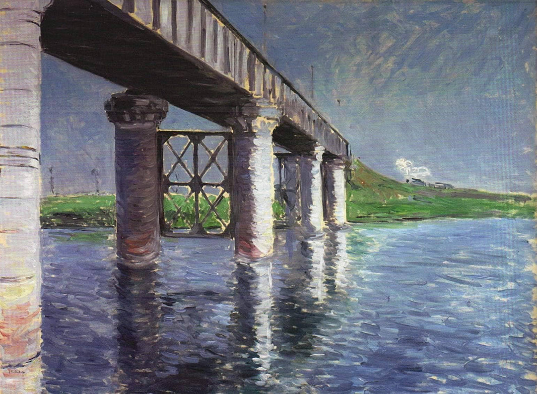 The Bridge at Argenteuil by Gustave Caillebotte — hand-painted architectural oil painting reproduction on canvas
