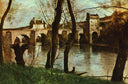 The Bridge at Mantes by Camille Corot — seascapes oil painting wall art, Realism
