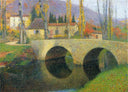 The Bridge in Labastide du Vert by Henri Martin — seascapes oil painting wall art, Divisionism