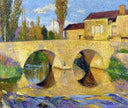 The Bridge of Bastiide-du-Vert by Henri Martin — seascapes oil painting wall art, Divisionism